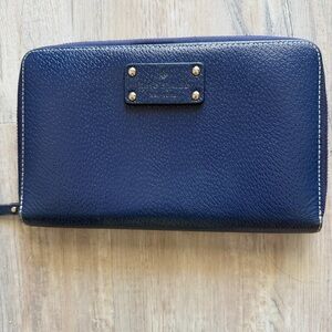 KATE SPADE Leather Wellesley Zip Around Travel Wallet for Passport & Documents